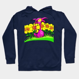 Angry cat in flowers Hoodie